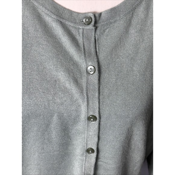 Charter Club Light Sage Green Classic Lightweight Button Up Cardigan Size XL - Picture 3 of 6
